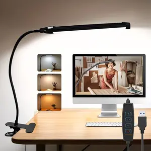 Portable LED Desk Lamp, Clamp Design, Adjustable Leds, Adjustable Brightness and Color Temperature, Home and Office Use, Abs Material, Energy Efficiency F