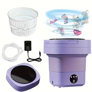 Portable washing machine, 8L upgraded mini washing machine, with rotating basket, foldable for cleaning underwear, baby clothes, socks and small items, suitable for apartments, dormitories, and campers
