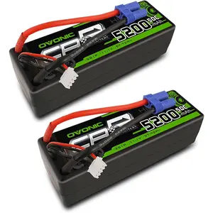 OVONIC 3S Lipo Battery 50C 5200mAh 11.1V Lipo Battery with EC5 Connector for Arrma 1/5 1/8 1/10 RC Car and Truck