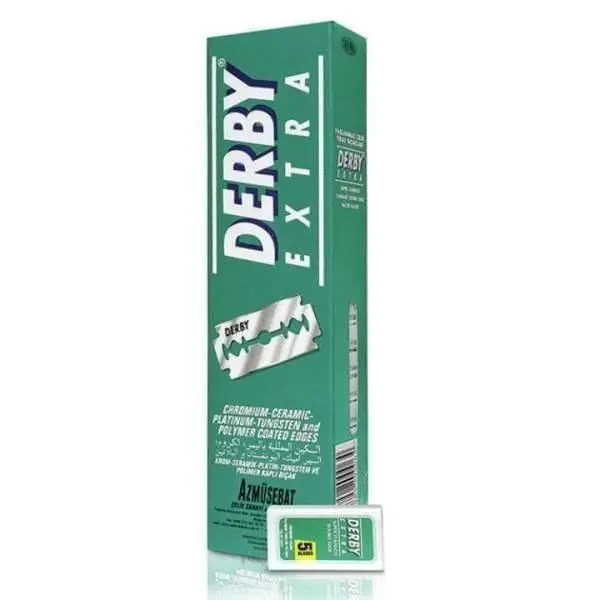 DERBY Extra Super Stainless Double Edge Razor Blades 100 Count for Safety Razors