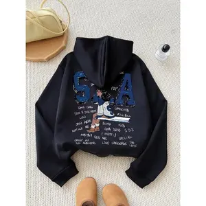 Women's Graphic Print Hoodie, Casual Long Sleeve Hooded Sweatshirt Clothing for Fall & Winter, Women's Clothes for Daily Wear