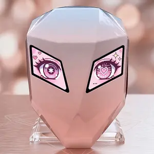 LED Cycling Backpack Gradient Pink, Bluetooth Programmable Screen, Hard Shell Motorcycle Helmet Bag, Large Capacity Fits Helmet, DIY Animation, Cool Riding Gear for Women (Power Bank Not Included)