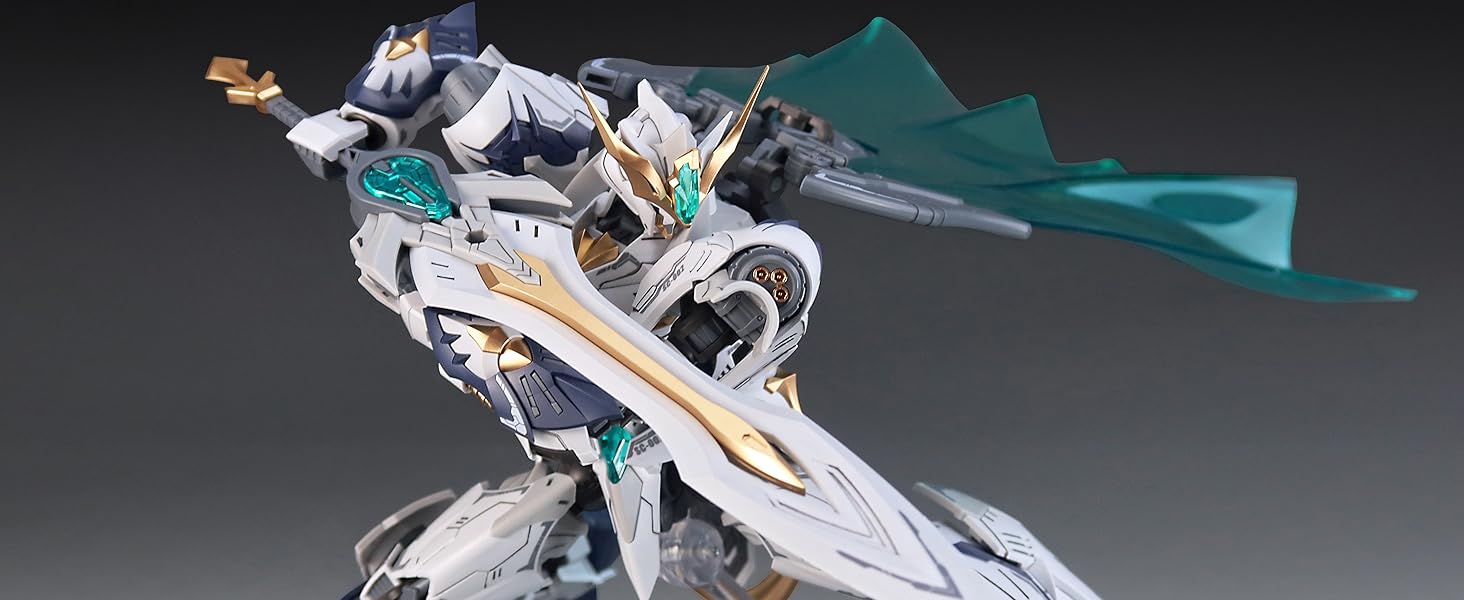 Funtasy Planet SNAA 1/144 Mecha Model Kit - Tristan Knights of the Round Table - Articulated Action Figure Building Kit, Golden Celtic War Patterns & Hidden Covenant Sword, Gift for Adults & Teens