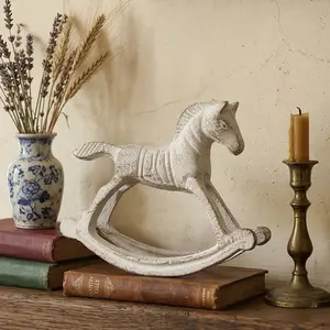Rustic Vintage Cast Iron Carousel Animal Ornament, Unique Decorative Piece for Coffee Shop Front Desk, Country Style Home Decoration