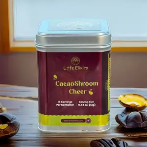 Lyfe Elixirs CacaoShroom Cheer - 100% Natural Ingredients Coffee with Lion's Mane Chaga Reishi & Cordyceps for Immunity & Energy - 15 Servings - Beverage