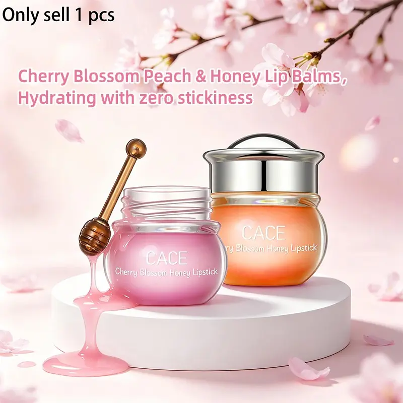 Sakura Honey Lip Balm, Moisturizing, Gentle, Hydrating & Nourishing for Dry Lips, Repairs Cracked Lips, Transparent Jelly Texture, Suitable for Day & Night Care, Daily Lip Moisturizer, hydrating lip treatment, Moisturize, Moisturizer, Hydrate