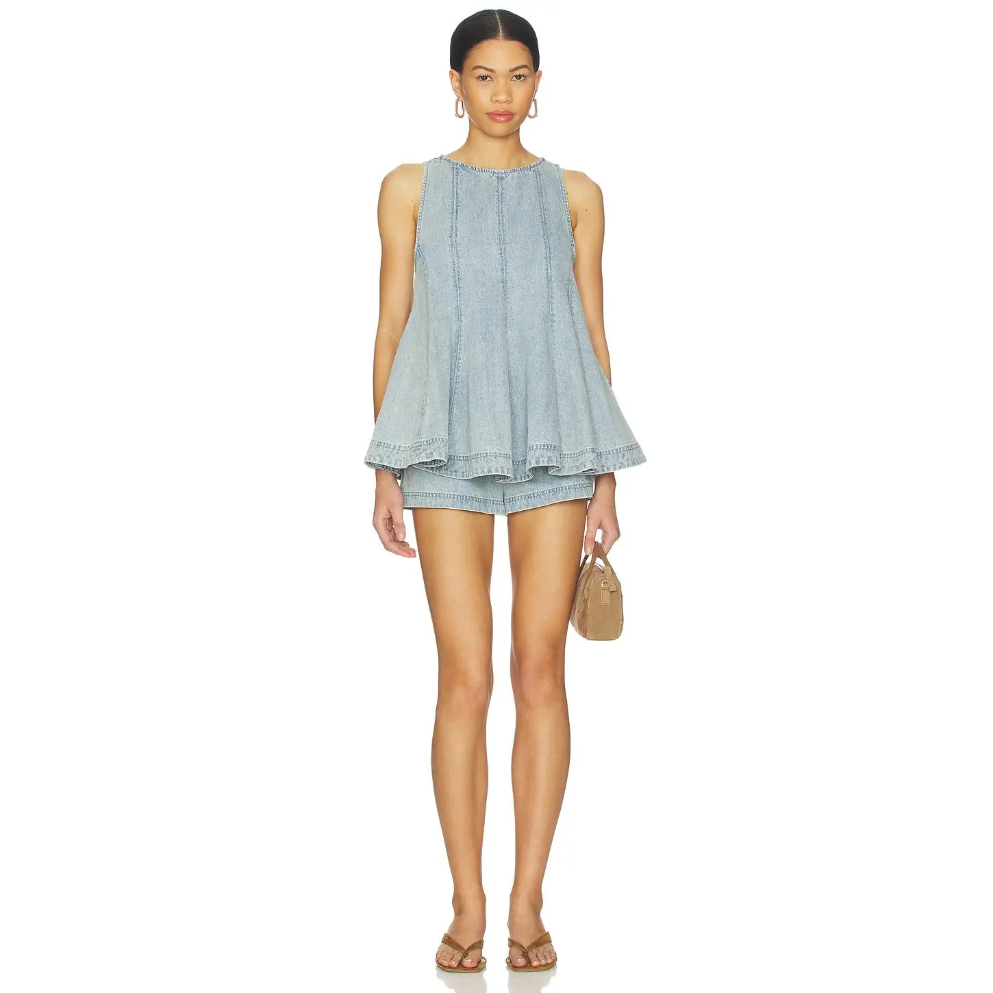 Free People Cassius Denim Set in Bleachout