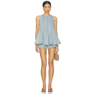 Free People Cassius Denim Set in Bleachout