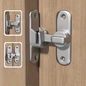 Metal Flip Door Lock with Right-Angle Sliding Bolt, Heavy-Duty Cabinet, Wardrobe, Bathroom and Furniture Door Lock, Easy-to-Install Safety Lock for Home, Office, and DIY Projects