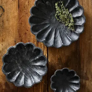 Catalina Black Marble 3 Piece Nesting Bowl Set