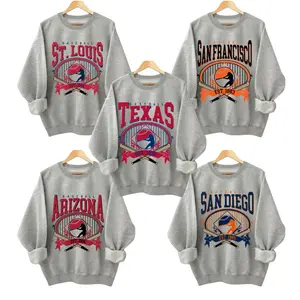 Vintage 90s Baseball Sweatshirt - Sport Grey, Retro All Teams Graphic Crewneck Pullover - MB