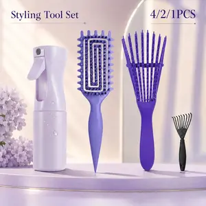 💜Curling Set, Flexible Hair Comb, Volumizing Brush, Suitable for Dry/wet Hair, Smooths, Defines Curls, Hydrates, Creates Volume, Wave/coil/natural Hair