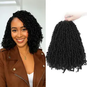 Yanky Twist Crochet Hair - (8+10+12inch)*3,Total 9 packs,Natural Black,Pre-Looped Yankee Twist Mini Passion Twist,Pre-Twisted Micro Spring Twist,Boho Senegalese Twist Crochet Hair with Curly Ends(1B#)