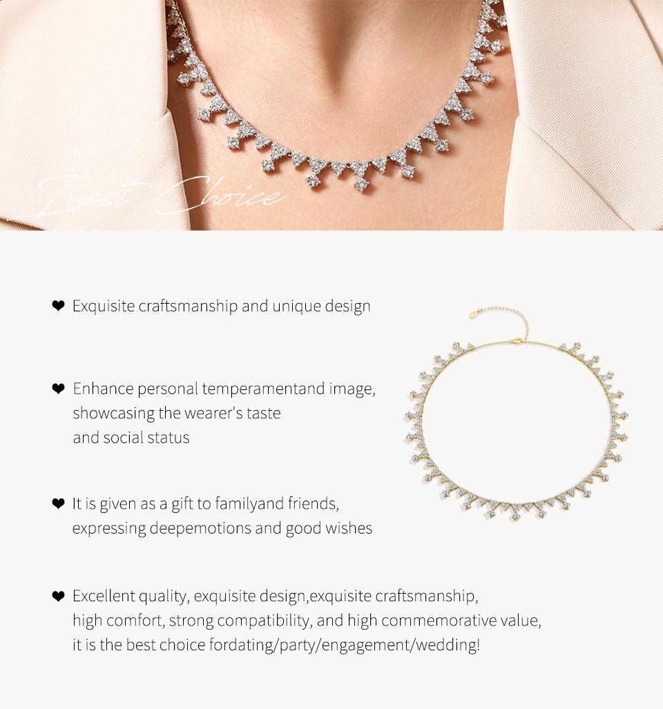 ATTAGEMS 4.0mm Round Cut D Color VVS1 Lab-Created Moissanite Necklace for Women Girls S925 Sterling Silver Birthday Anniversary Gift Luxury Jewelry N066