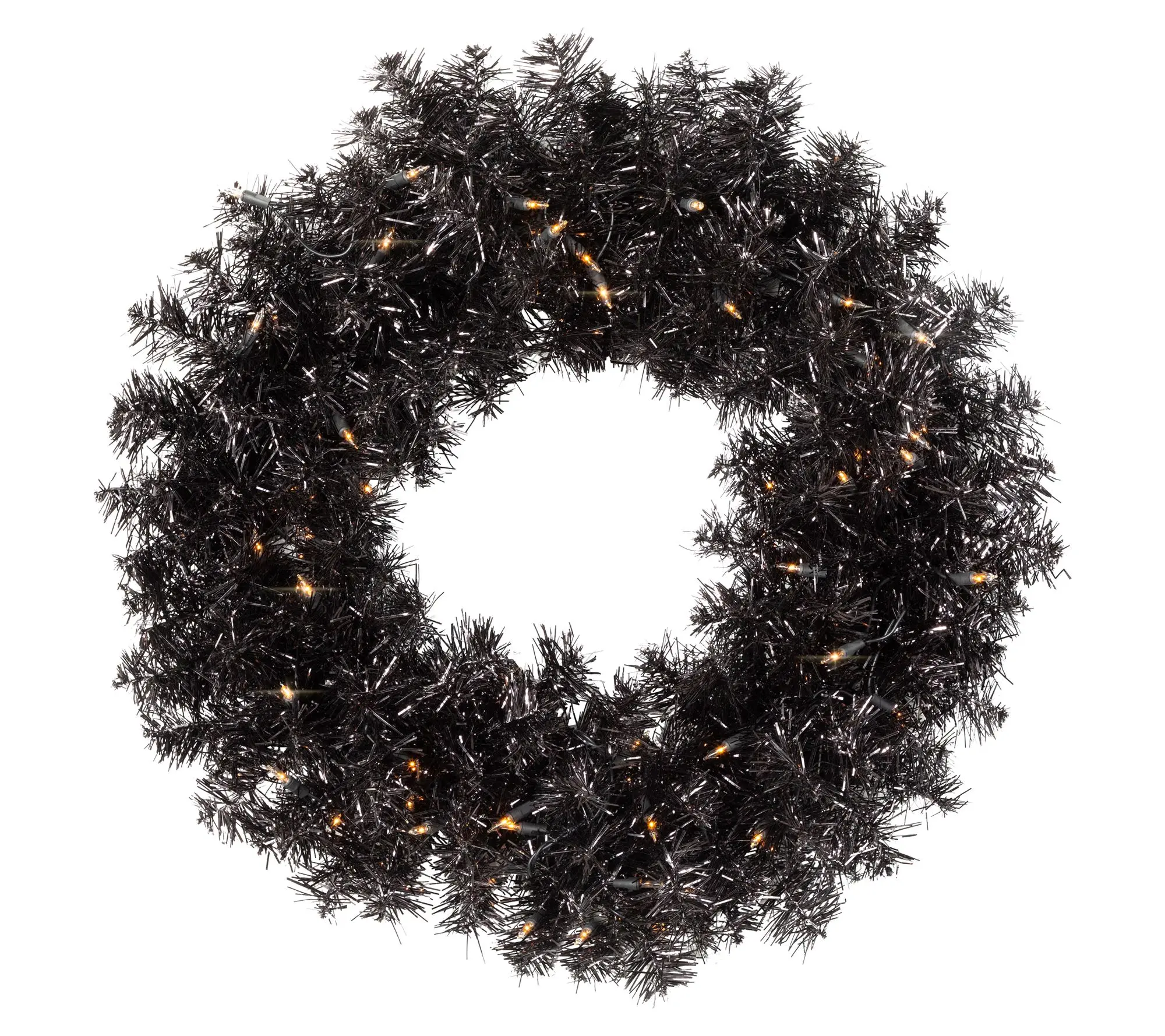 Northlight Prelit Halloween Tinsel Wreath with 24 Clear Lights