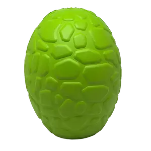 Dinosaur Egg eDispenser Durable Rubber Chew Toy & Treat Dispenser for Power Chewers FDA Compliant Non Toxic Biodegradable Large 5" Tall x 3.25" Wide Made in USA