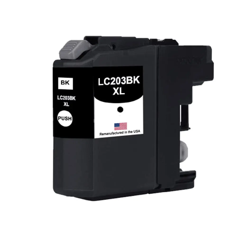 U.S. Remanufactured for Brother LC203XLBK High Yield Black Ink Cartridge
