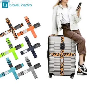 Travel Inspira Luggage Straps, Travel Belt for Luggage, TSA Approved Luggage Straps, 3-Dial Combination Locks Adjustable Suitcase Belt, Quick-Release Buckle