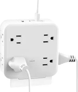 BN-LINK Multi Plug Outlet Extender with 8 Outlets 3 USB Wall Charger(1 USB C), Surge Protector 800 Joules, 3-Sided Multiple Plug Expander Outlet Splitter for Home, Office, Travel, 15A/1875W, White multi plugoutlet powerstrip multi plugoutlet extensioncord