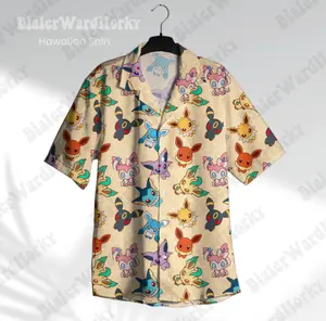 Evolution Hawaiian Shirt: Vaporeon Espeon Umbreon Sylveon.. Anime Aloha Beach Shirt