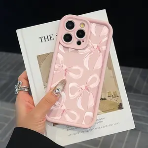 Bow-patterned phone case, cute phone case, stylish phone cover, phone accessory, compatible with iPhone 17, 16, 15, 14, 13, 12, 11, Xs, Xr.
