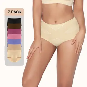 LILYLOVE 7-Day No-Brainer Seamless Panties Set - 7 Assorted Colors for a Whole Week - Mid-Waisted Shaping Stress-Free Daily Wear