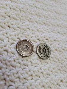 23mm Silver Hieroglyph Button