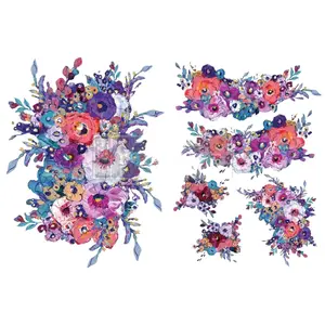 Redesign With Prima H2O Transfers - Luminous Blooms - 2 sheets, 8.5"x11" For Wall, Furniture,Card, DIY Projects