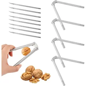 Stainless Steel Nut Cracker Set, Including 4 Nut Cracker and 8 Picks for  Nuts Walnuts Seafood, Pecan Walnut Lobster or Crab Seafood Metal Shell Crackers with 1 Storage Bag
