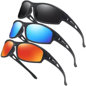3-Pack Stylish Polarized Sunglasses for Men and Women, Outdoor Sports Cycling Driving Night Vision Glasses, Colorful UV Protection, Sports Eyewear