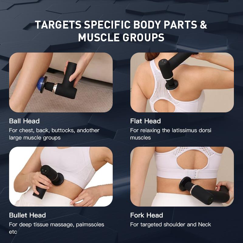 Muscle Massage Gun  with Replacement Heads, Deep Tissue Back Massager with LED Display, 20 Speeds Portable Electric Massage Device Comfort, Gift for Women & Men, Christmas New Year Gift