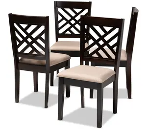 Baxton Studio Caron Modern Upholstered Wood Dining Chair Set