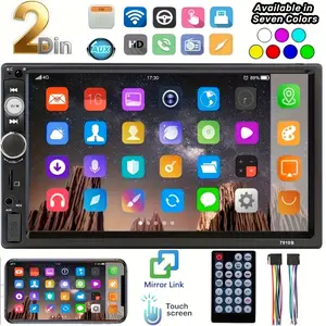 Double Din Car Stereo with 7-Inch Touchscreen, Mirror Link, Bluetooth-compatible, Fm Radio, USB, TF, Aux, Mp5 Player, IR Remote Control
