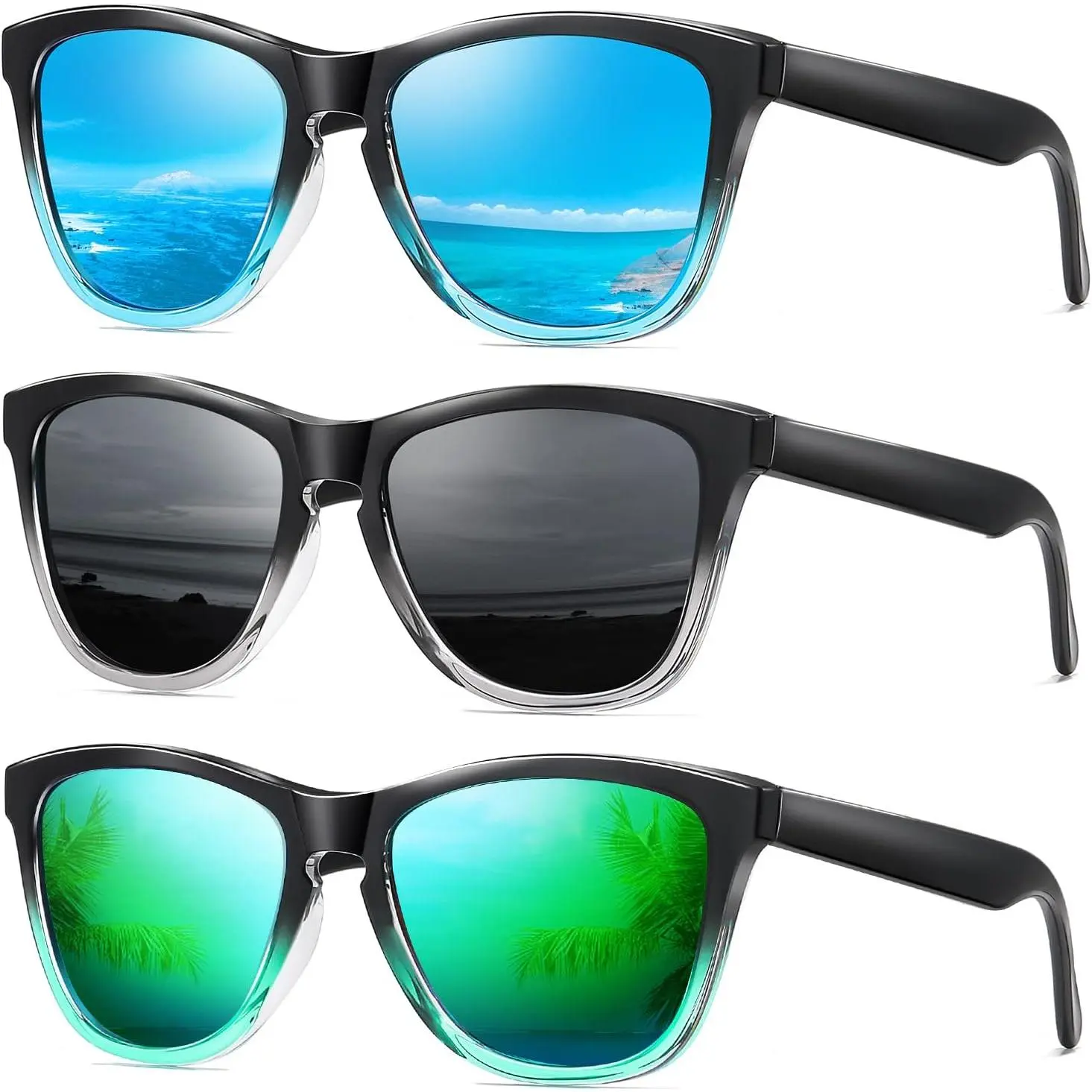 Black Blue+black Green+black