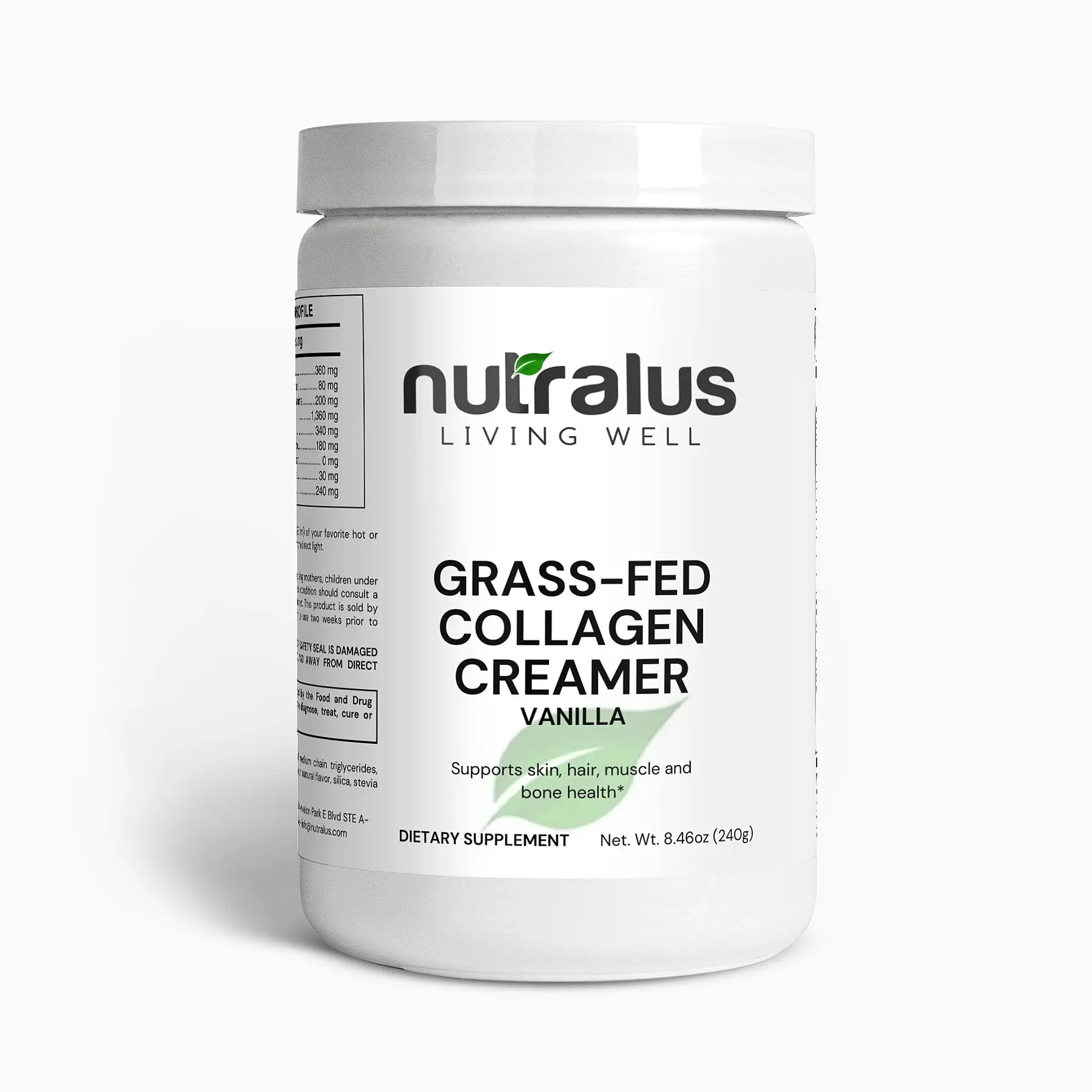 Grass-Fed Collagen Creamer (Vanilla) - Natural Beauty Supplement - Healthcare