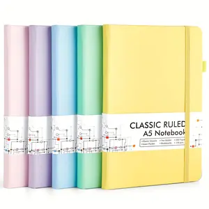 One notebook, classic hardcover grid-paged diary, suitable for school, business, travel, and writing. It features 100 GSM paper, A5 size, measuring 5.1 inches in length and 8.3 inches in width, available in solid colors.
