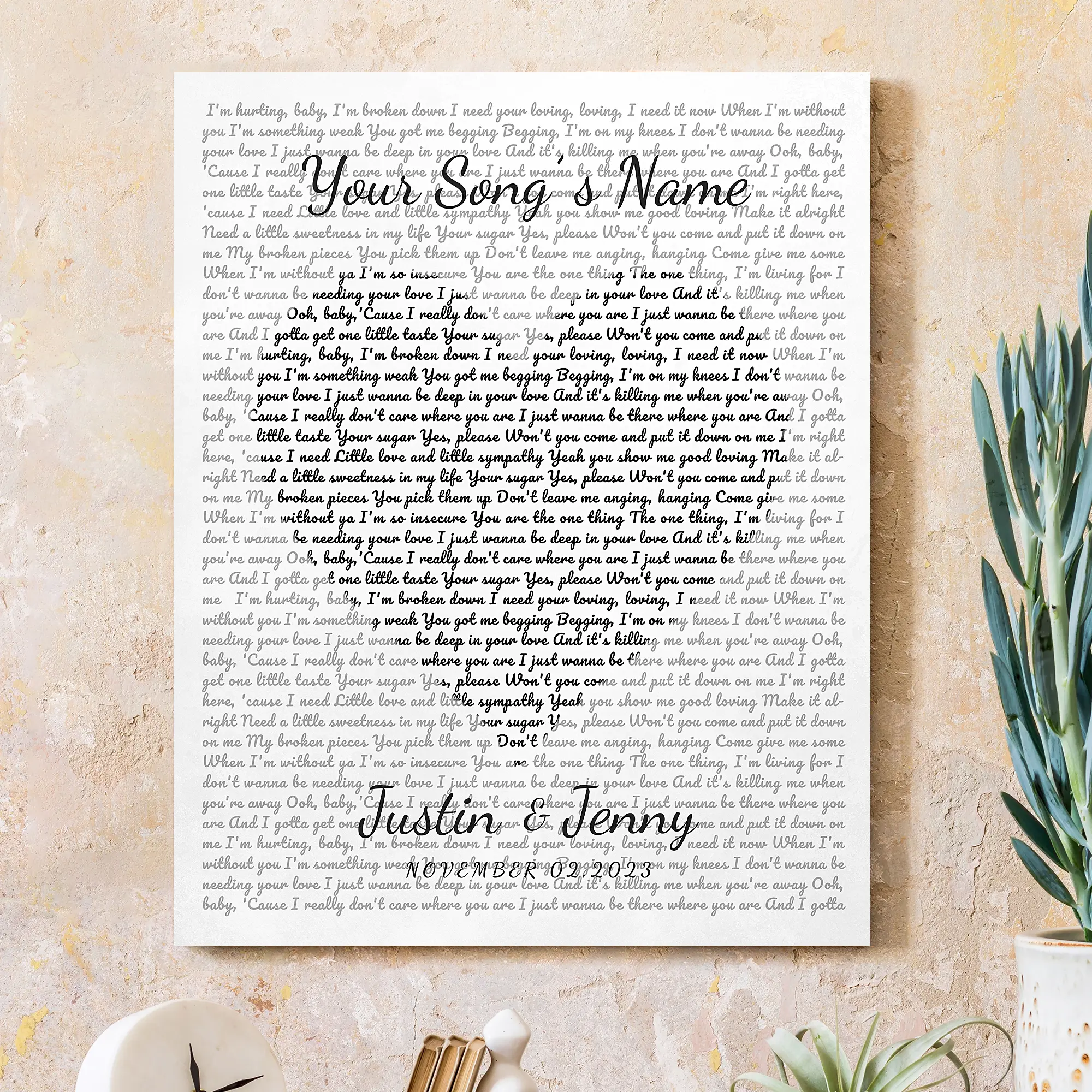 Photo and Song Lyrics on Canvas Ptints personalized Canvas Prints Love Gift for Anniversary,Wedding,Birthday and Holidays