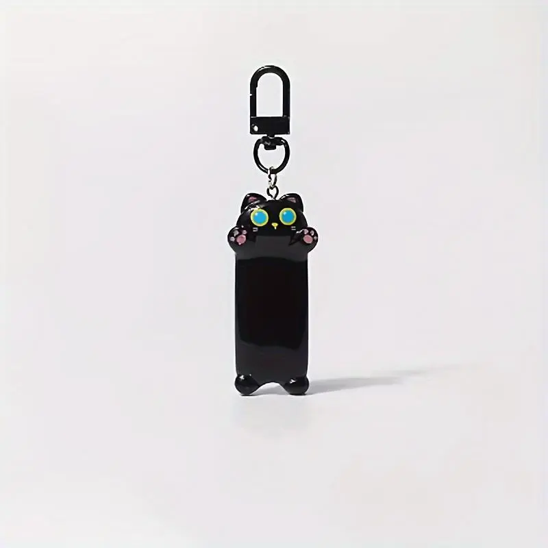 A Long Black Cat Keychain