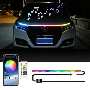 71'' RGB LED Hood Light Strip for Car, Dream Color Flexible Exterior Light Bar, APP & Remote Control, Waterproof 12V Universal for SUV Truck