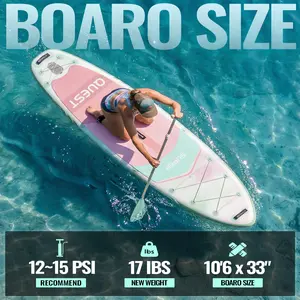 [DealsForYouDays] Inflatable Stand Up Paddle Board, 10'6''x33'' Extra Wide SUP with 400lbs Capacity, Kayak Seat, Anti-Slip EVA Deck, Premium Accessories Kit for Yoga, Fishing, Inflatable Paddle Board summergarden
