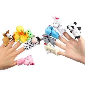 10pcs Soft Plush Animal Finger Puppets Set for Toddlers, Story Time, Early Learning Toys for Kids, Finger Puppets for Baby & Preschool Play