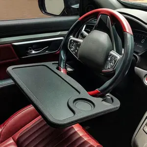 Steering Wheel Tray, Car Table Tray, Steering Wheel Desk for Laptop and Vehicle Seat Mount Notebook Laptop Eating Desk,car Trays for Eating Black