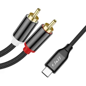 USB C to RCA Audio Cable, Braided Stereo Audio Converter Cord Type-C Male to 2RCA Male Y Splitter Cable Compatible for Google Pixel 10/9/8, iPhone 16/17 Series, 6.6 Feet
