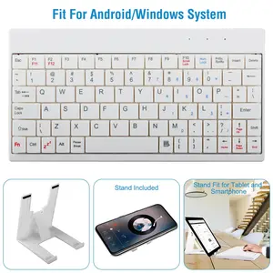 Mini Wired Keyboard with Tablet Stand — 80 Keys, Portable, USB, Carry Bag Included