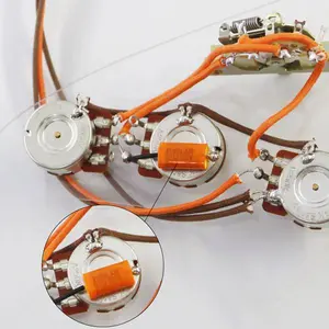 Plastic + Copper ST/SQ Style Electric Guitar Triple Single SSS Circuit Pickup Tone Volume Control Standard Wiring Kit Accessories