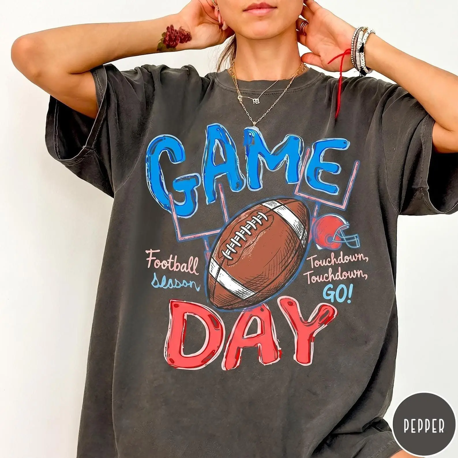 Comfort Colors Vintage Football Game Day T-Shirt: Retro Comfort Colors Tee