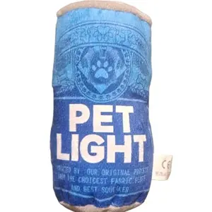 Pet Light Beer Dog Toy-Soft and Plush, Squeaker Inside, Small-Medium Size