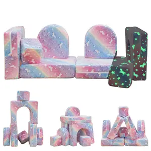 Lamerge modular gaming sofa, Nugget sofa for gaming room bedroom, luminous sofa in the dark, 5-second instant expansion, luminous unicorn for kid 3+ years old this is us poster