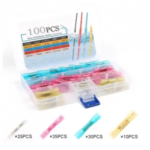 100PCS/Box Waterproof Seal Heat Shrink Butt Connectors Electrical Wire Splice Cable Crimp Terminals Connectors Kit