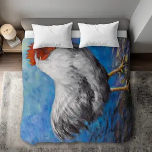360 Stand King Size Duvet Cover - Gray Rooster Print, Contemporary Style, Microfiber Face, Machine Washable Bedroom Bedding, Textile Linen for King Size Beds, Ideal for Animal Lovers & Home Decor, Contemporary Animals, Comfortable Duvet Covers